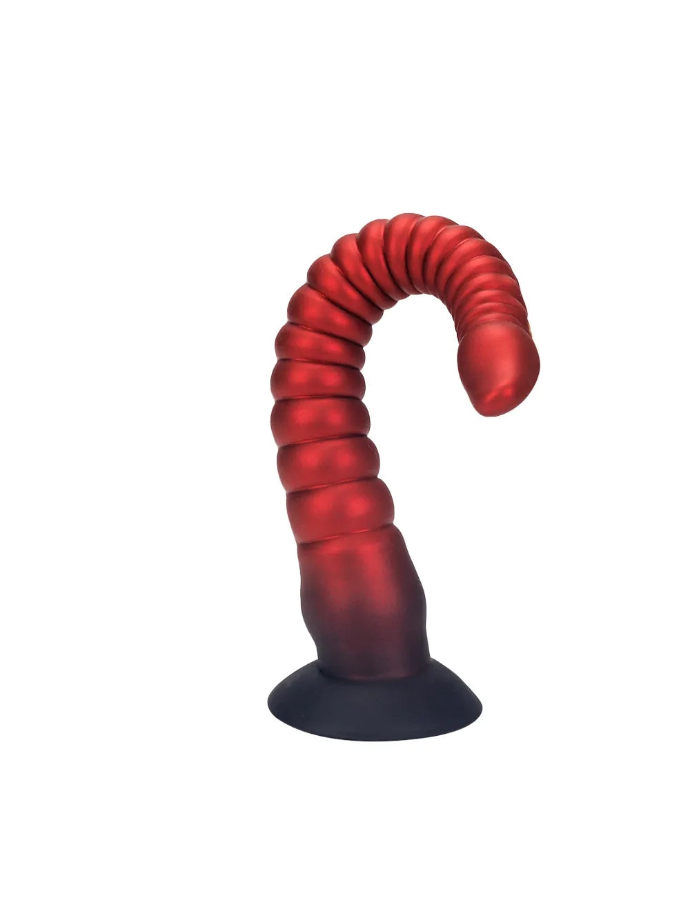 Dennis - Lange Rode Fantasy Tentacle Dildo met Geribbelde Schacht en Zuignap - 3 Maten