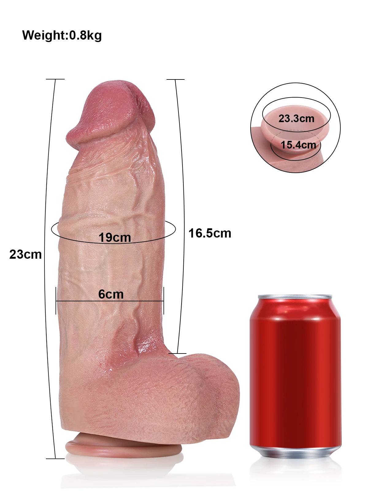 Dieder - Dikke Realistische Dildo met Dubbele Dichtheid - 23 / 27 cm