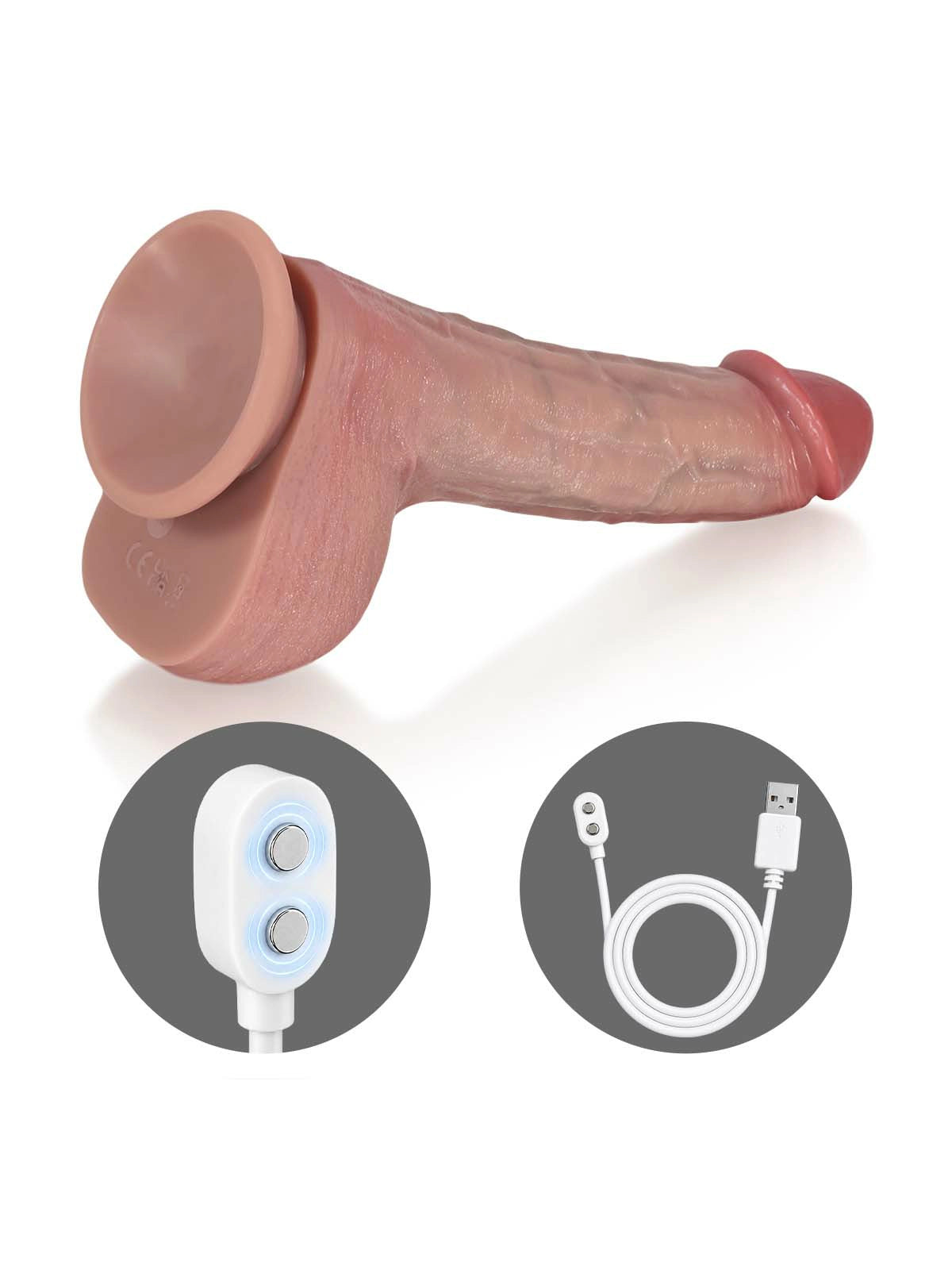 Draka - Vibrerende Stotende Dildo met Uitwaaierende Eikel - 22,8 cm