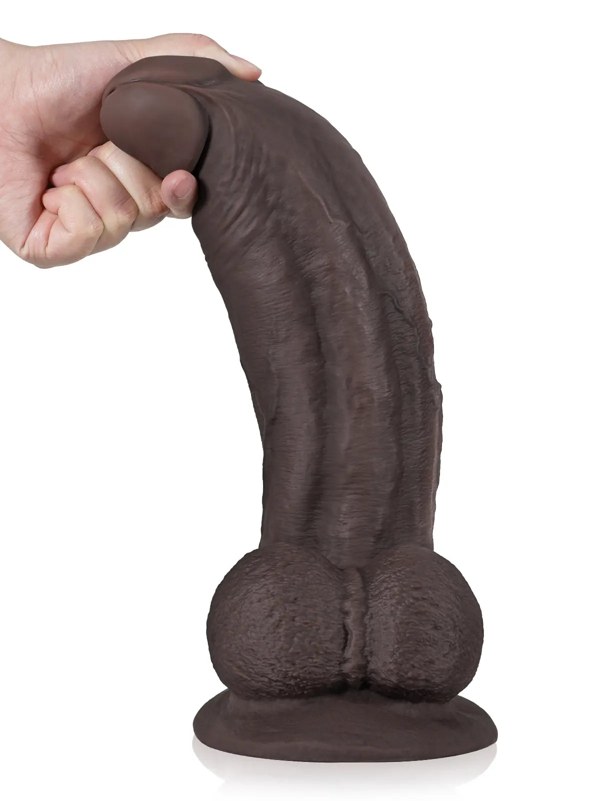 Gijs - Extra Grote Zwarte Dildo Met Brede Basis - 31cm