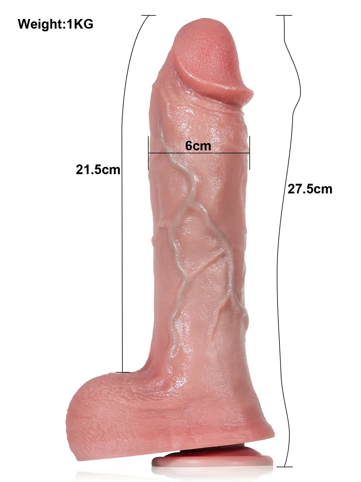 Hagen - Stotende Realistische Dildo met Verwarmingsfunctie en Vibratie - 27,5 cm