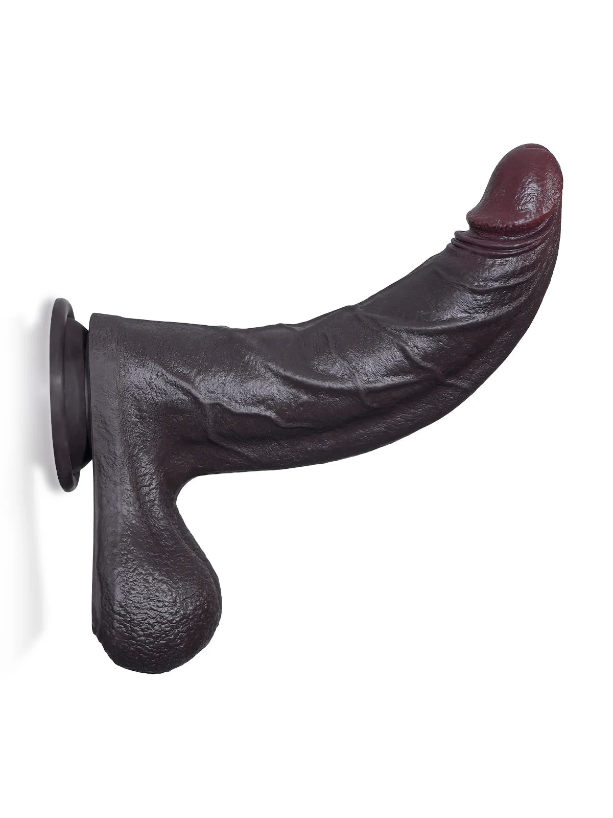 Honder - Zwarte Realistische Gebogen G-Punt Dildo met Progressief Corpus - 23 cm