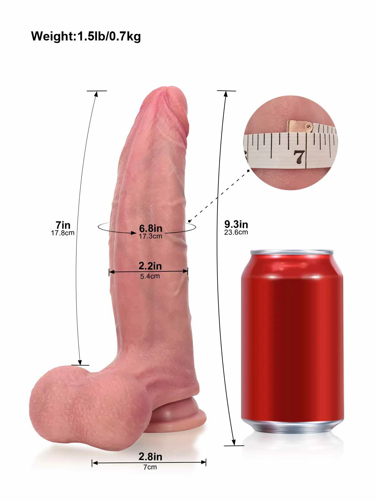 Hunter – Flexibele Realistische Dildo met Gebogen Vorm en Slanke Top – 23,6 cm