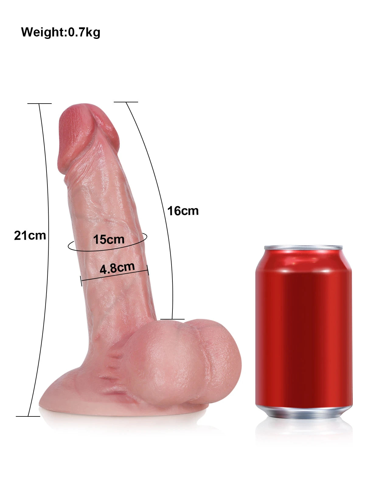 John - Realistische Dildo Met Bewegende Balzak - 21 cm