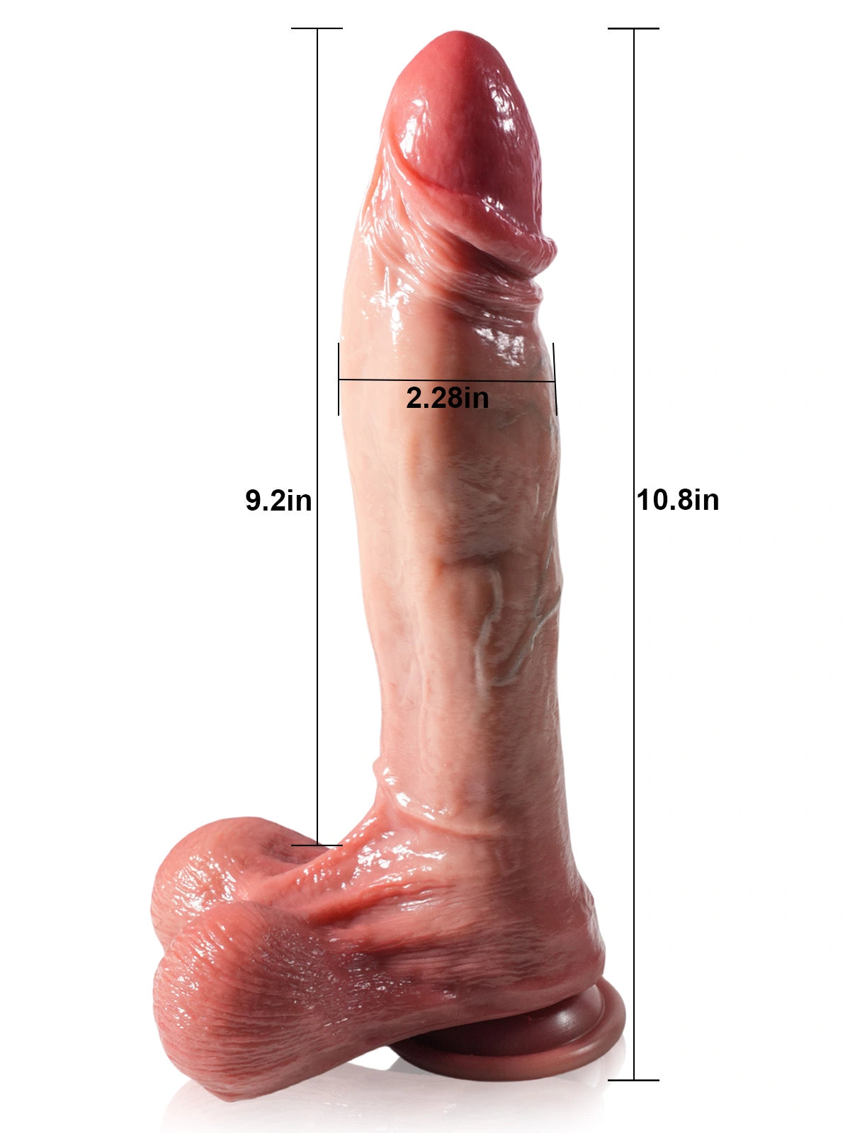 Lars - Mega Realistische Stotende Dildo met 7 Thrusting en 3 Vibratie - 27,6 cm