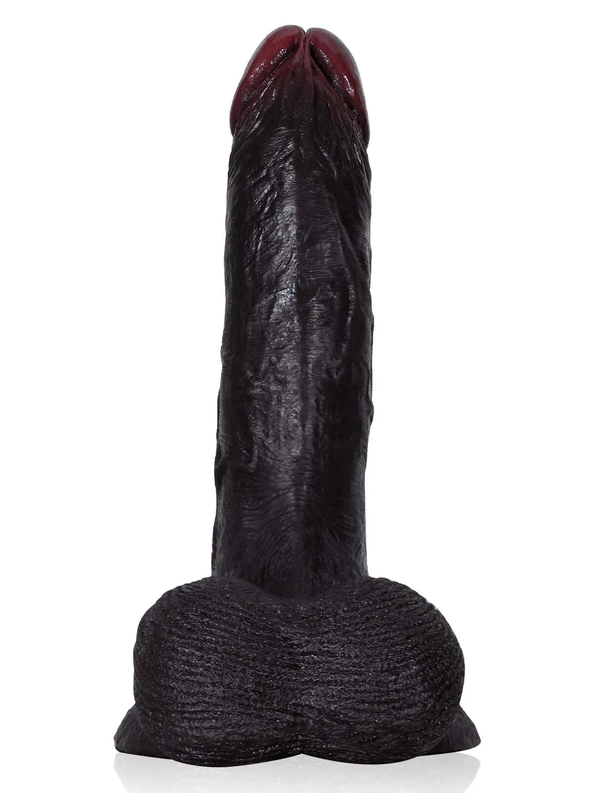 Loek - Zwarte Realistische Dildo met Beweegbare Ballen - 22 cm