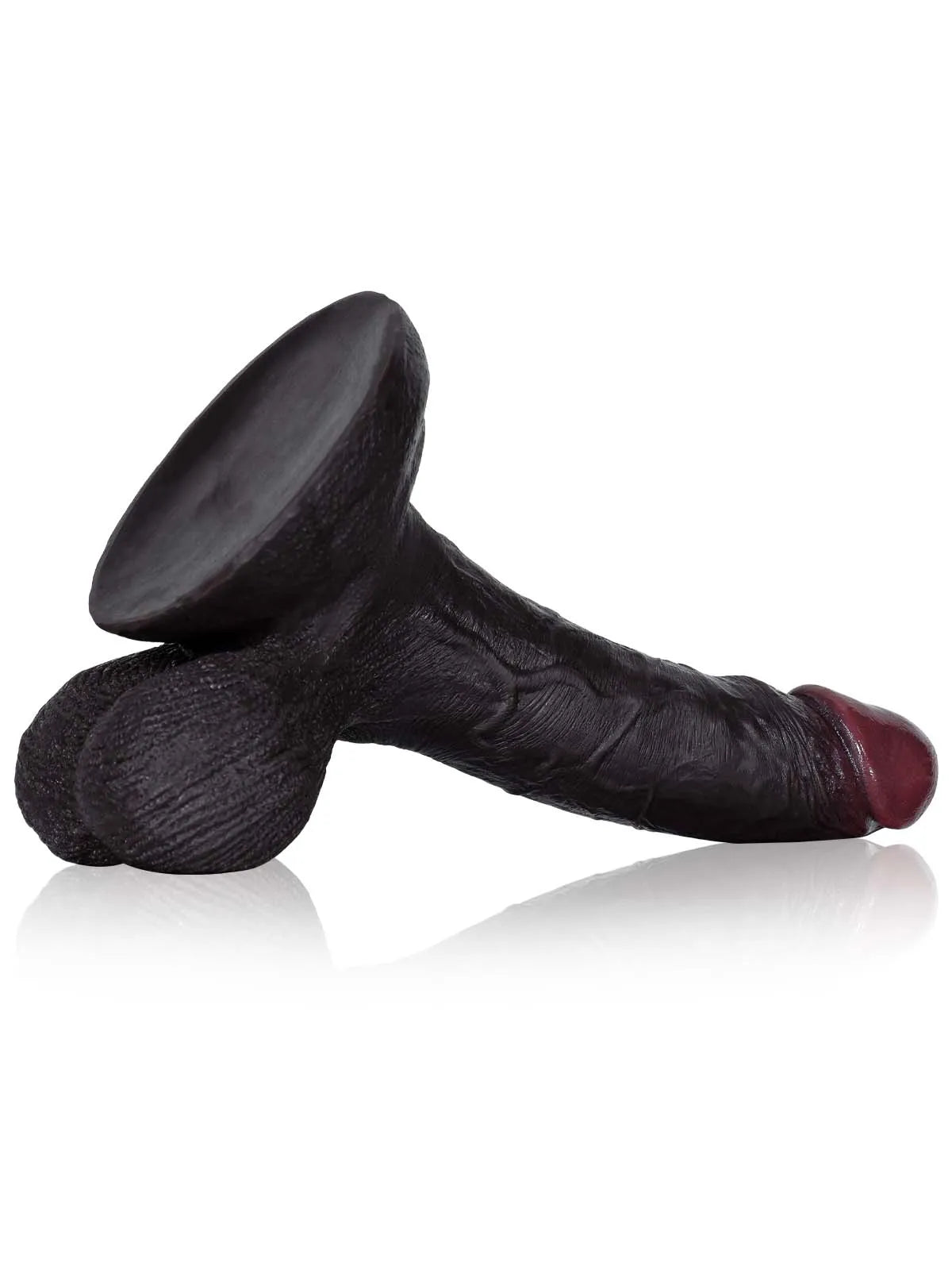Loek - Zwarte Realistische Dildo met Beweegbare Ballen - 22 cm