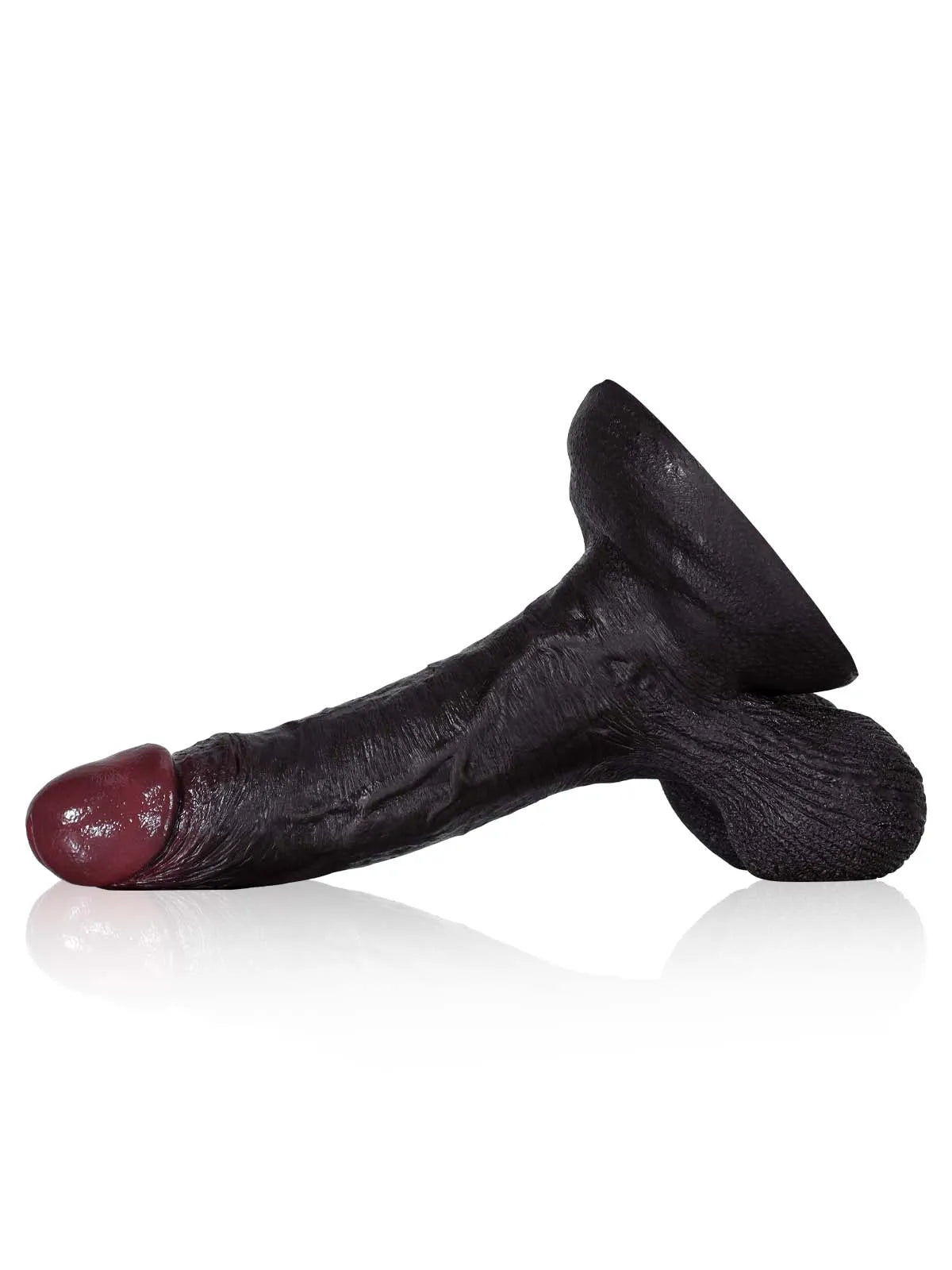Loek - Zwarte Realistische Dildo met Beweegbare Ballen - 22 cm
