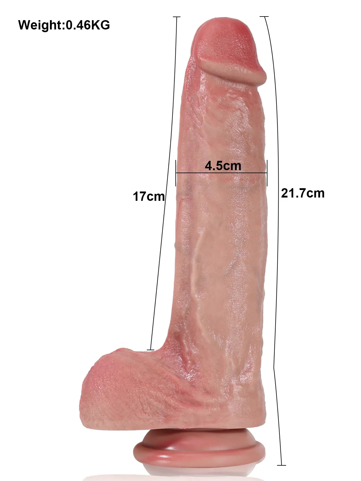 Leon - Realistische Dubbel-Density Dildo met Metalen Kern - 21,7cm
