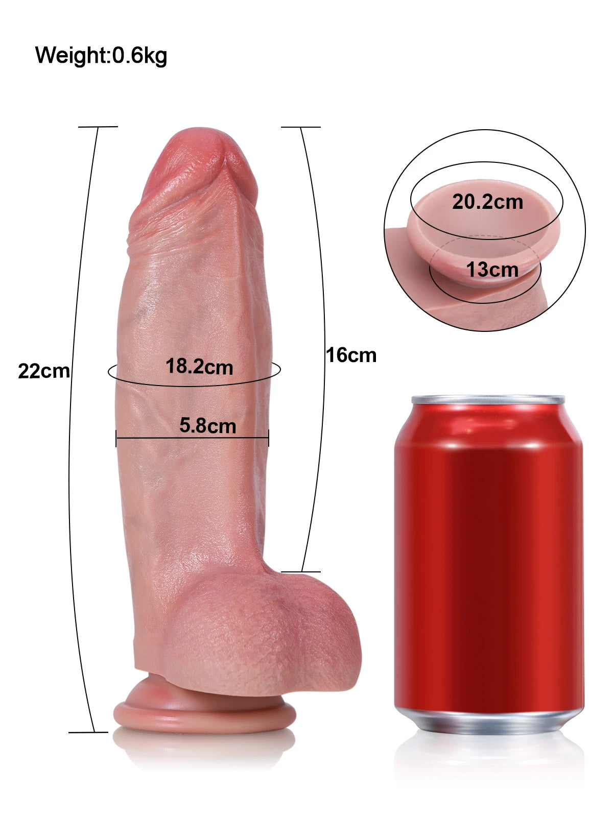 Norbert - Realistische Dikke Dildo Met Zuignap - 22-25 cm Twee Maten