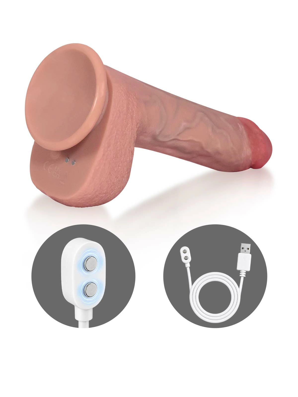 Romon - Vibrerende Stotende Dildo met 9 Standen en Coronale Richel - 22,4 cm