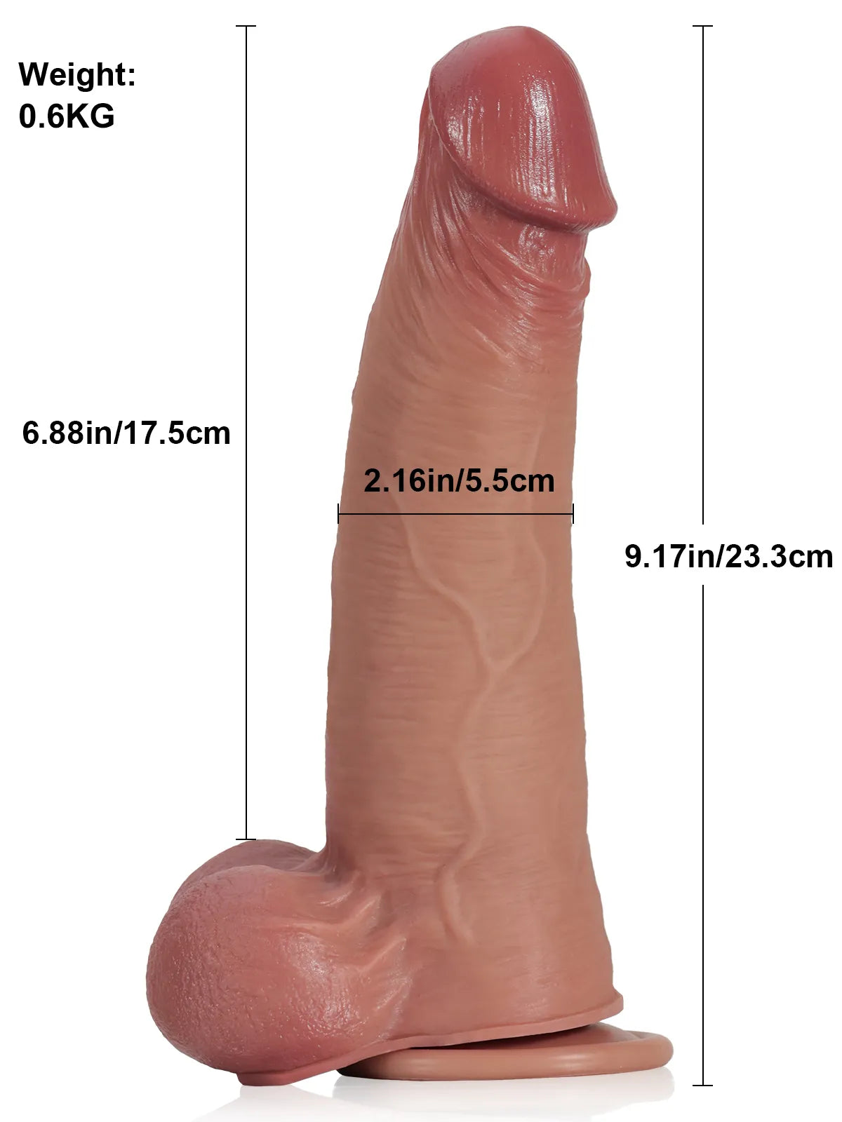 Sjoerd - Realistische Dildo met Sliding Skin en Kneedbare Testikels - 23,3 cm