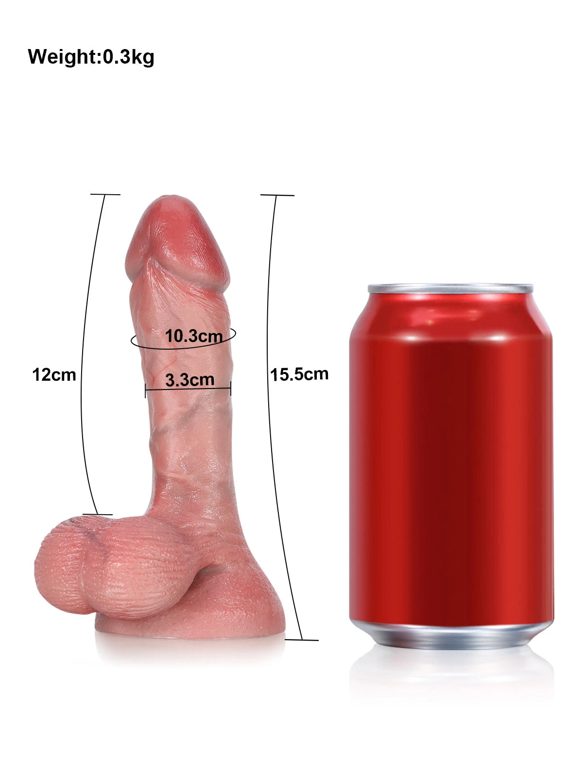 Smith - Compacte Realistische Dildo met Zachte Beweegbare Testikels - 15,5 cm