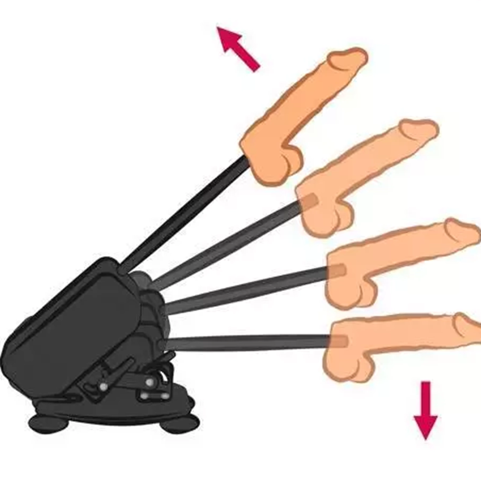 VAC-U-LOCK Dildo Machine met 10 Soorten Trilstanden & 33 Snelheden