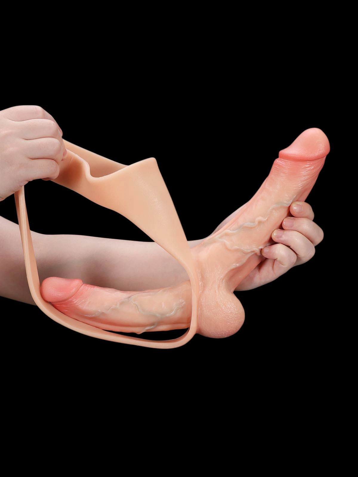 Zorvyn - Strap-on met Dubbele Dildo - 15,2 & 17,8 cm