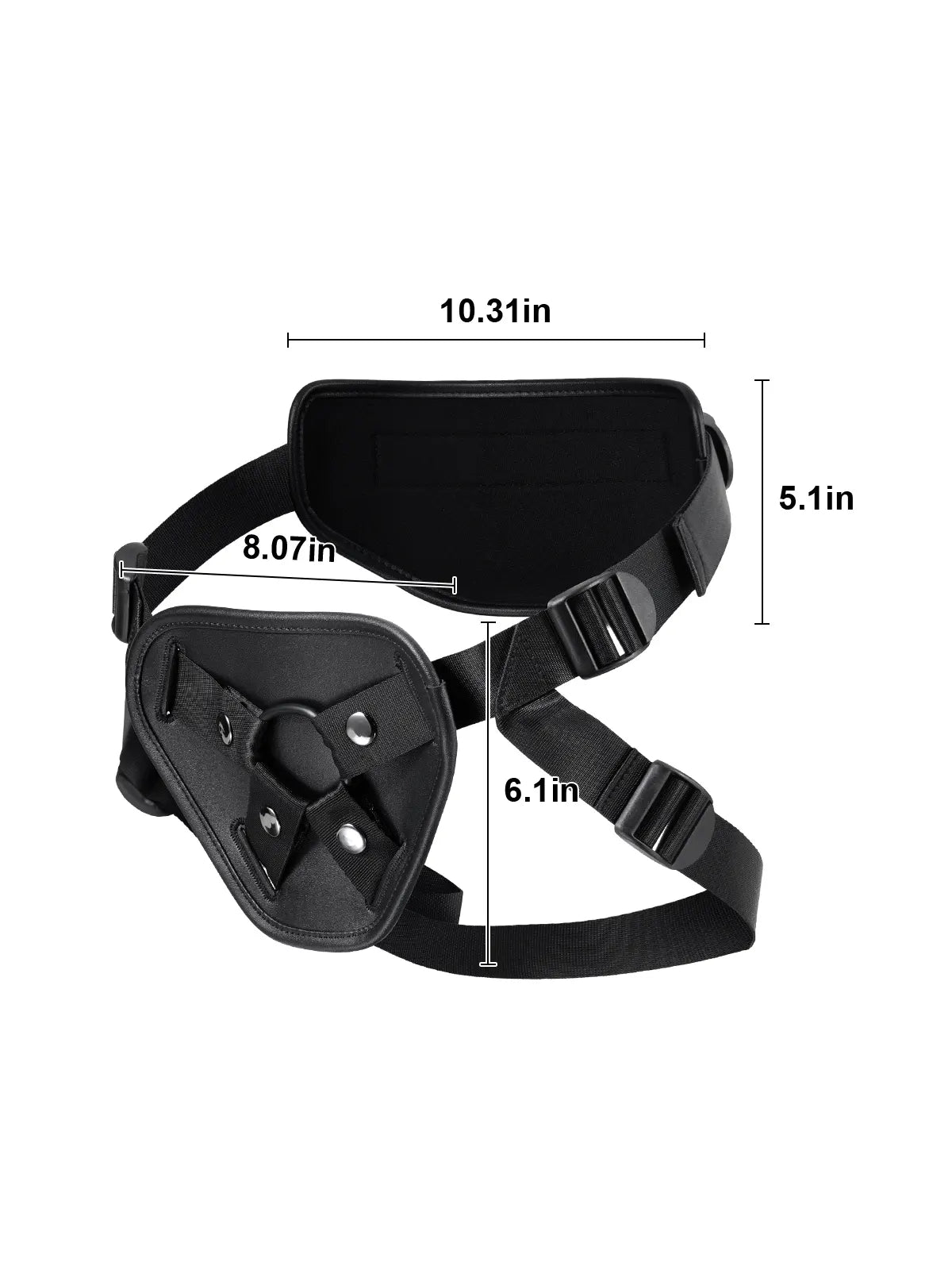 Zwarte Strap met 3 Maten Ringen