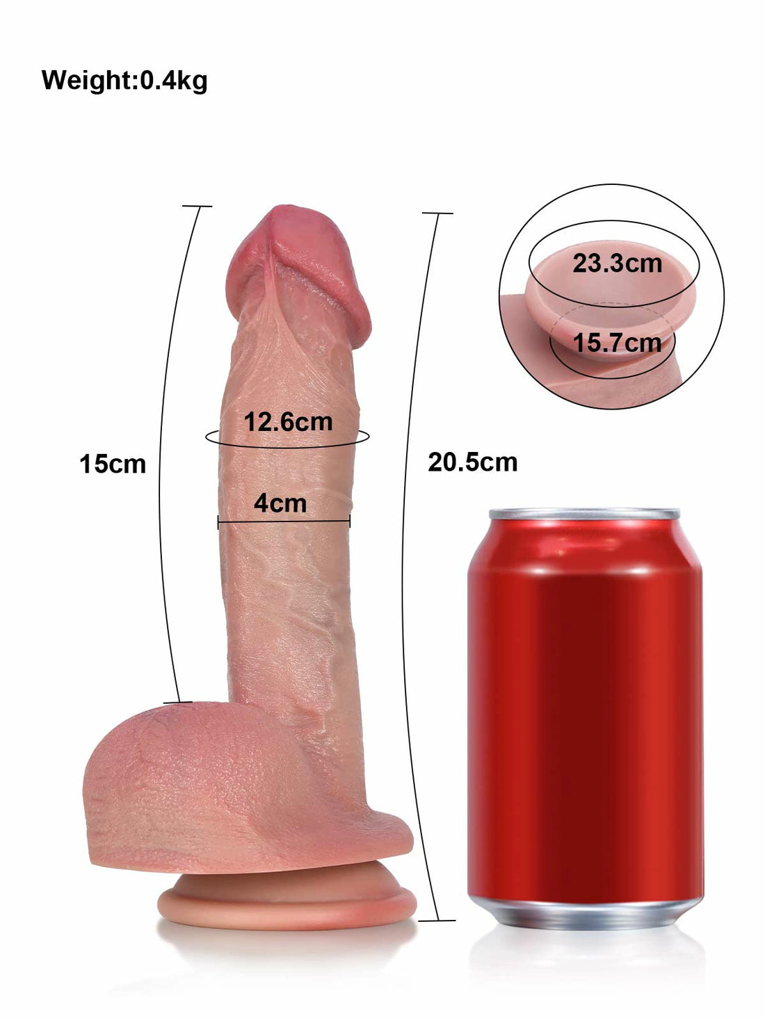 Adrian - Realistische Dildo met Gedetailleerde Textuur voor Beginners - 20,5 cm
