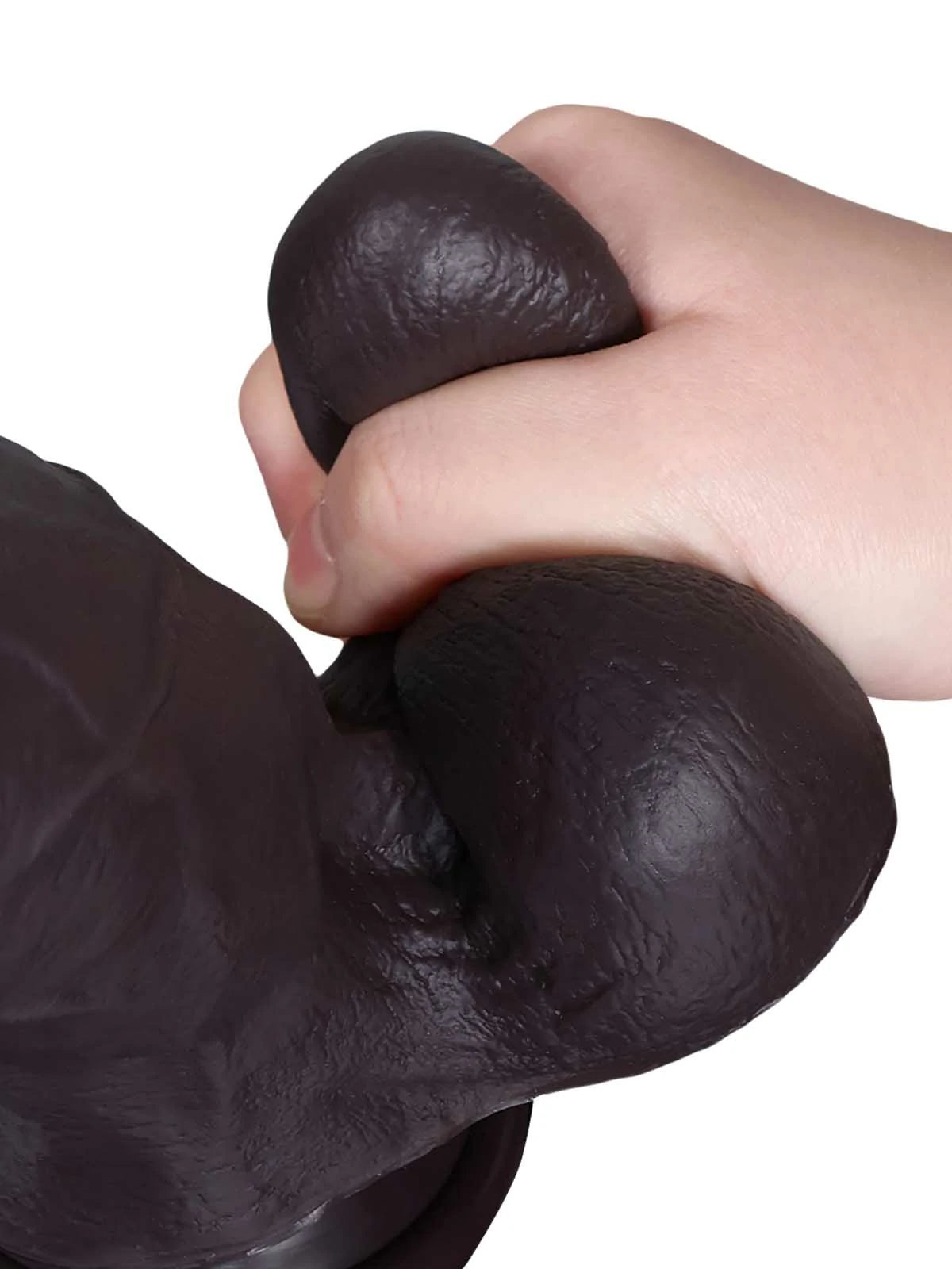 Arjan - Zwarte SlidingSkin Dildo met Dikke Schacht en Dorsale Richel - 22,3 cm