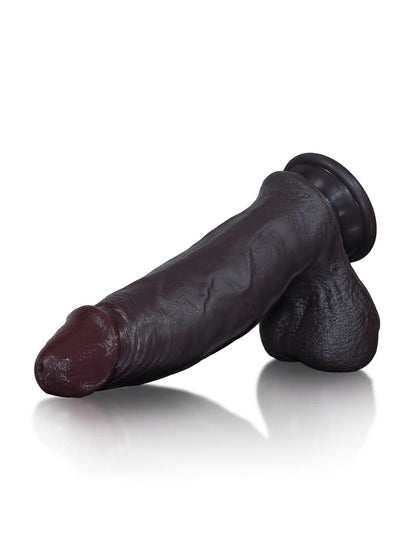 Arjan - Zwarte SlidingSkin Dildo met Dikke Schacht en Dorsale Richel - 22,3 cm