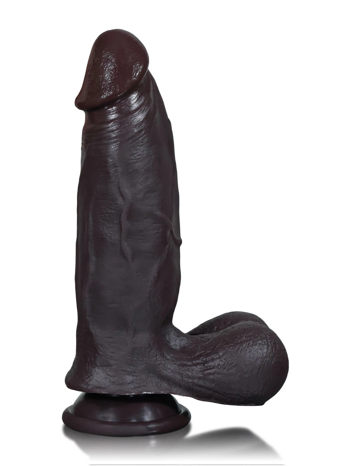 Arjan - Zwarte SlidingSkin Dildo met Dikke Schacht en Dorsale Richel - 22,3 cm