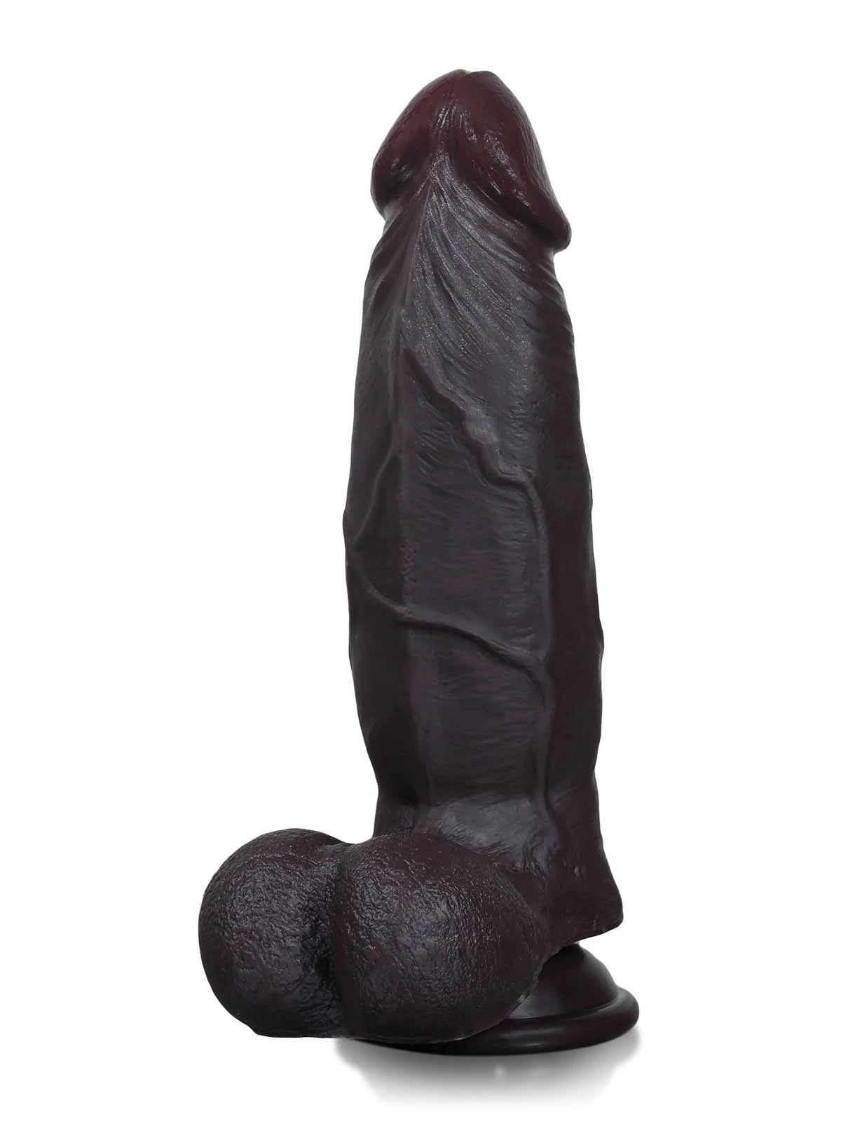 Arjan - Zwarte SlidingSkin Dildo met Dikke Schacht en Dorsale Richel - 22,3 cm