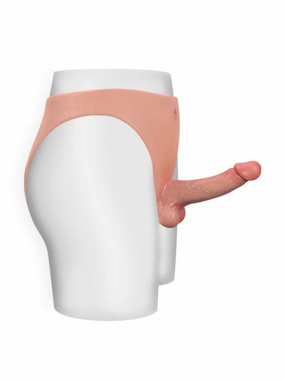 Arno - Siliconen Slip Voorbind met Kleine Realistische Dildo - 14,7 cm
