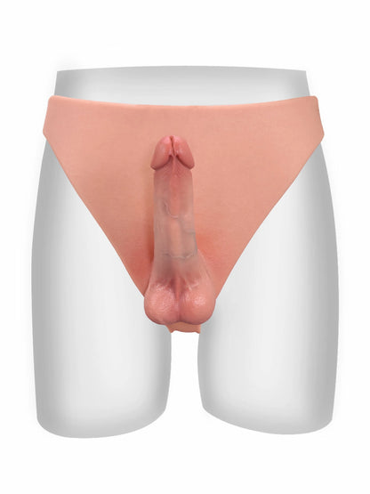 Arno - Siliconen Slip Voorbind met Kleine Realistische Dildo - 14,7 cm