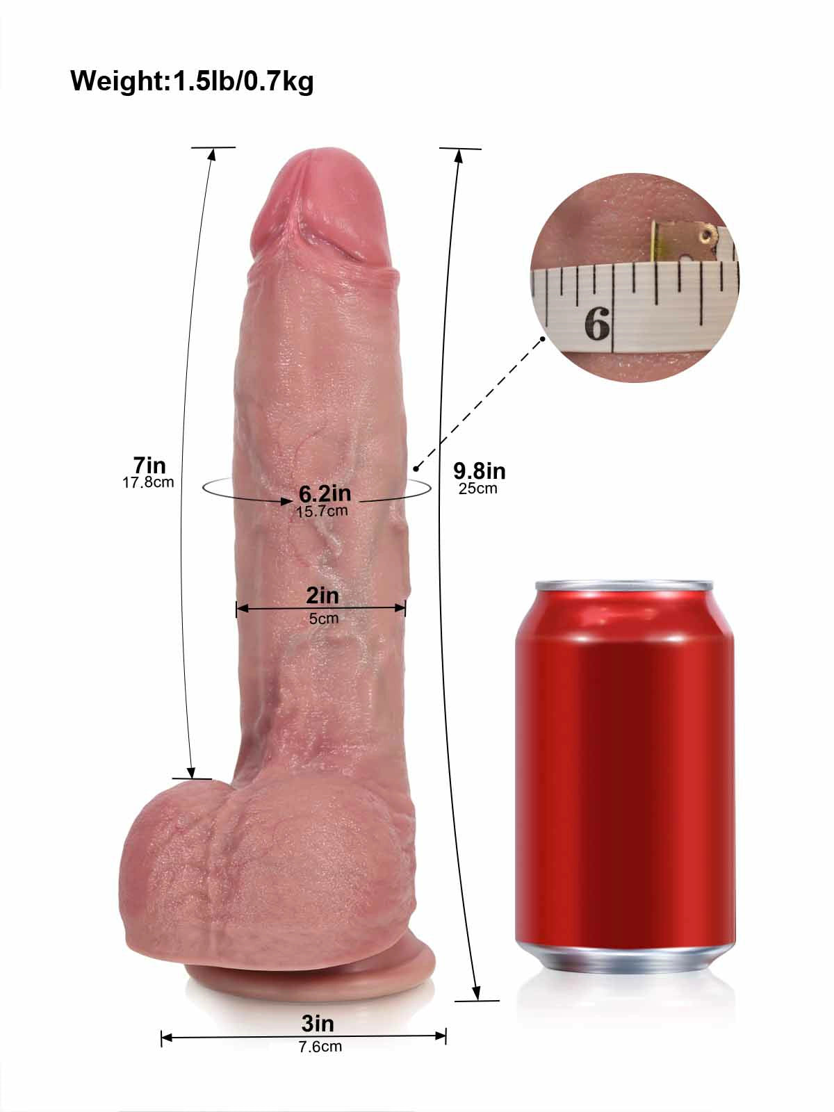 Bante - Realistische Stotende &amp; Vibrerende Dildo met Voorhuid - 25 cm