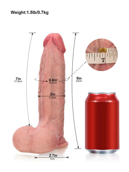 Blake - Realistische Dildo met Rijke Textuur en Dorsale Richel - 23 cm