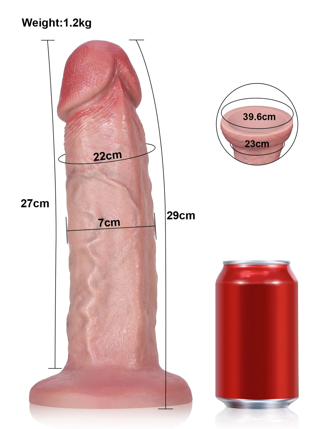 Bram - Extra Dikke Realistische Dildo met Dorsale Richel - 29 cm