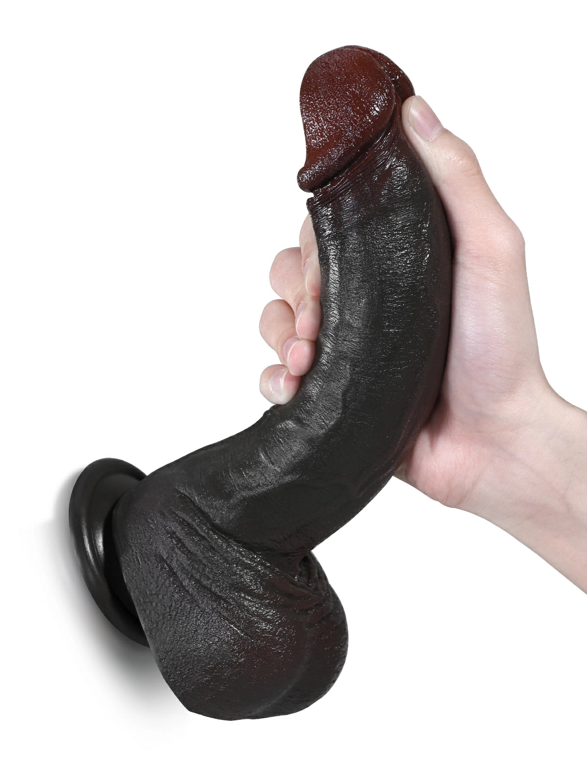 Brandon - Grote Zwarte Realistische Dildo met Zuignap - 24 cm