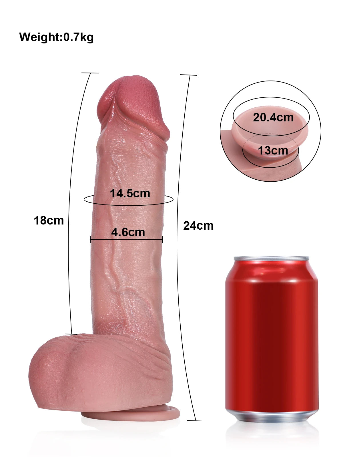 Brandon - Realistische Dildo met Beweegbare Testikels en Zachte Huidtextuur - 24 cm