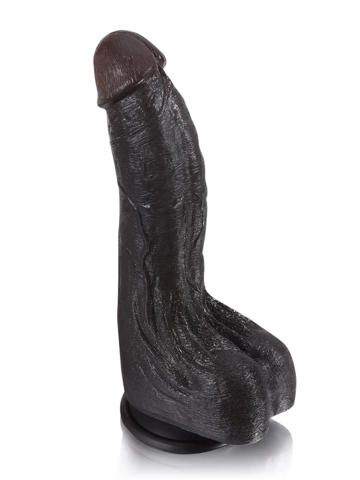 Cameron - Gebogen Zwarte Realistische Dildo met Urethrale Richel - 24 cm