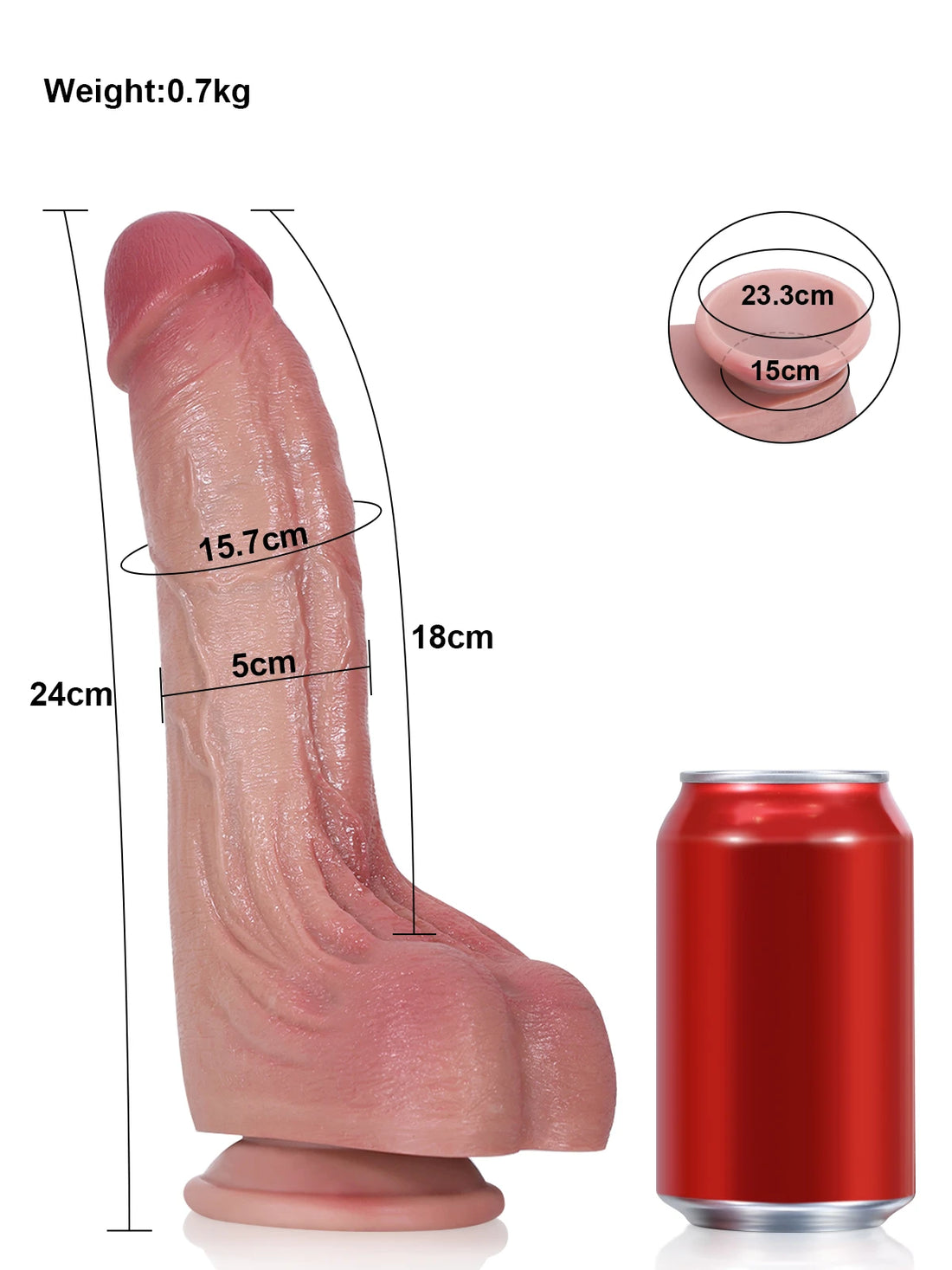 Cameron - Ultra Realistische Dildo met Buigbare Kern - 24 cm