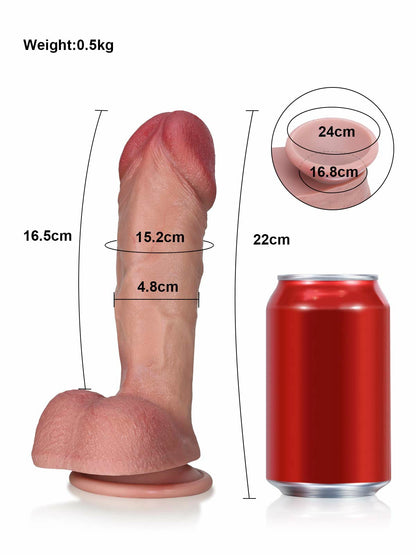 Cody - Realistische Dildo met Brede Paddenstoel-Eikel en Dubbele Dichtheid - 22 cm