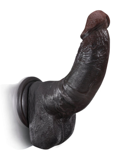 Dave - Realistische Zwarte Dubbel-Density Siliconen Dildo met Zuignap - 19 cm