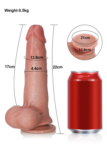 Derk - Realistische Siliconen Sliding Skin Dildo - 22 cm