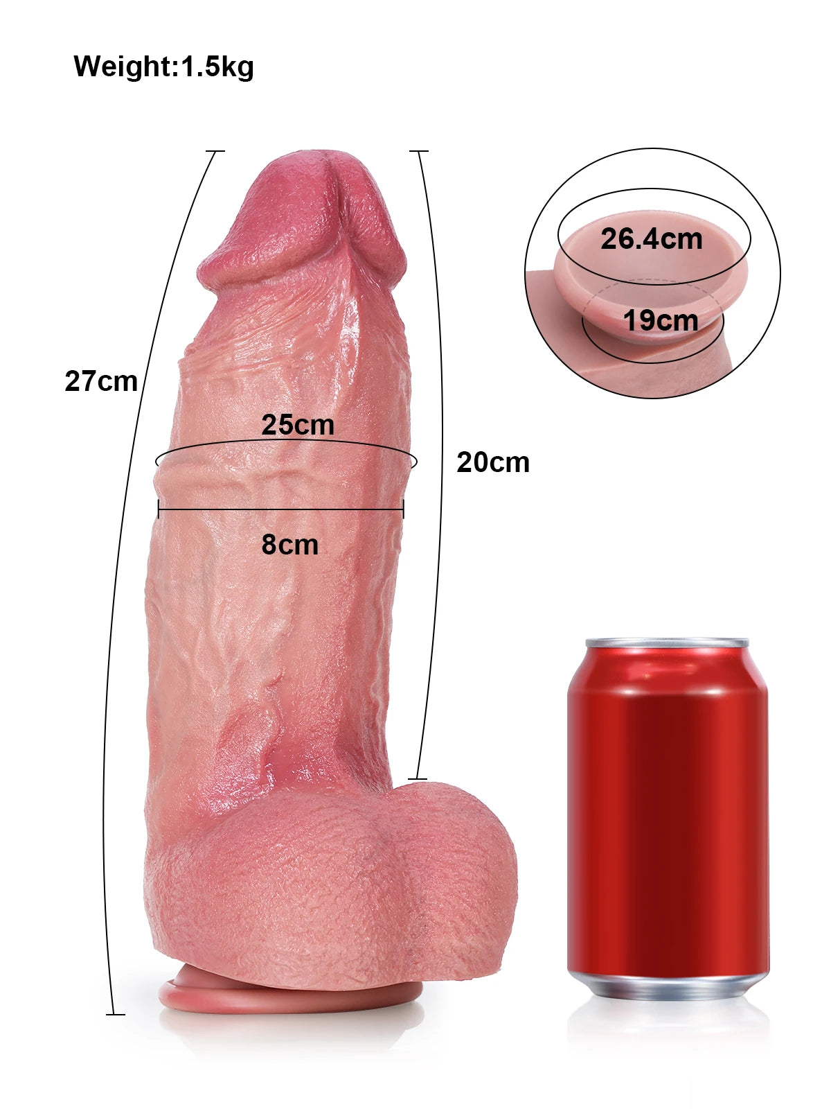 Dieder - Dikke Realistische Dildo met Dubbele Dichtheid - 23 / 27 cm