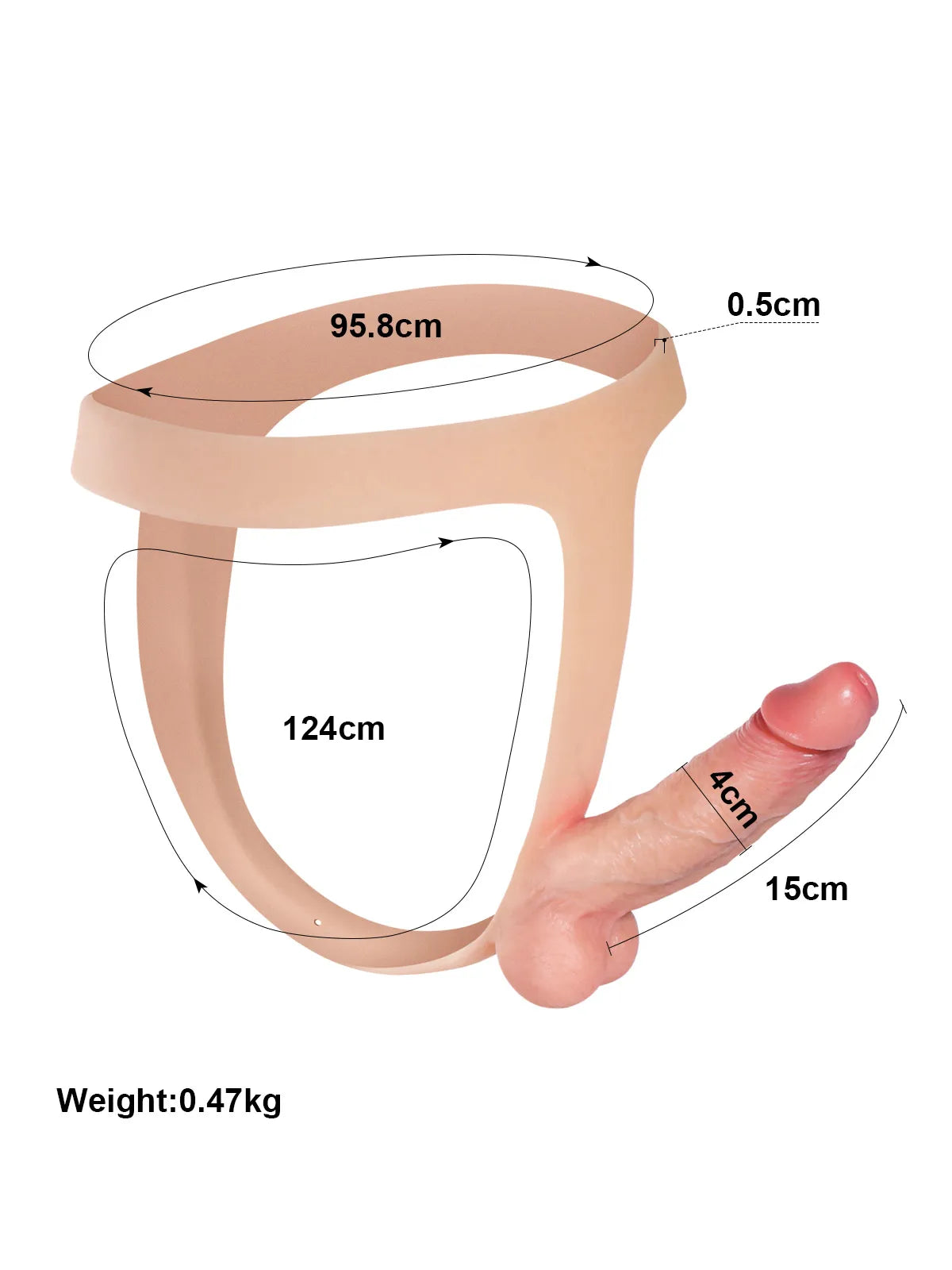 Draagbare Zachte Siliconen Strap-On Dildo met Stevige Schacht - Voor Lesbian Couples