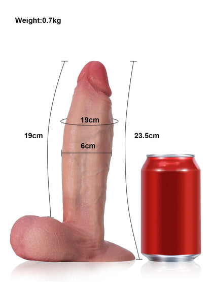 Dragon - Dikke Flexibele Realistische Dildo met Vac-U-Lock - 23,5 cm