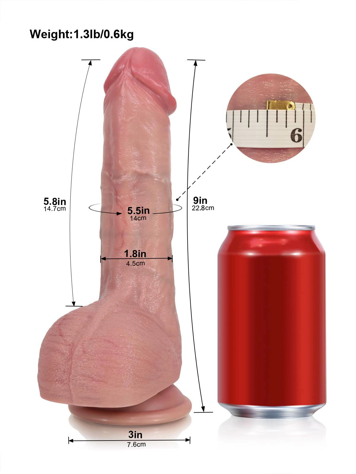 Draka - Vibrerende Stotende Dildo met Uitwaaierende Eikel - 22,8 cm