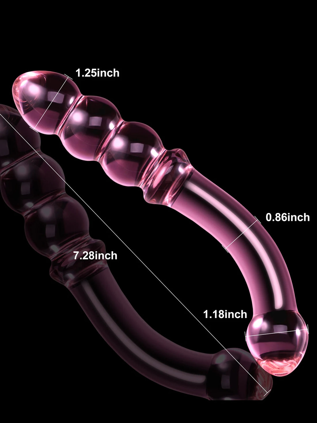 Gebogen Dubbele Glazen Dildo