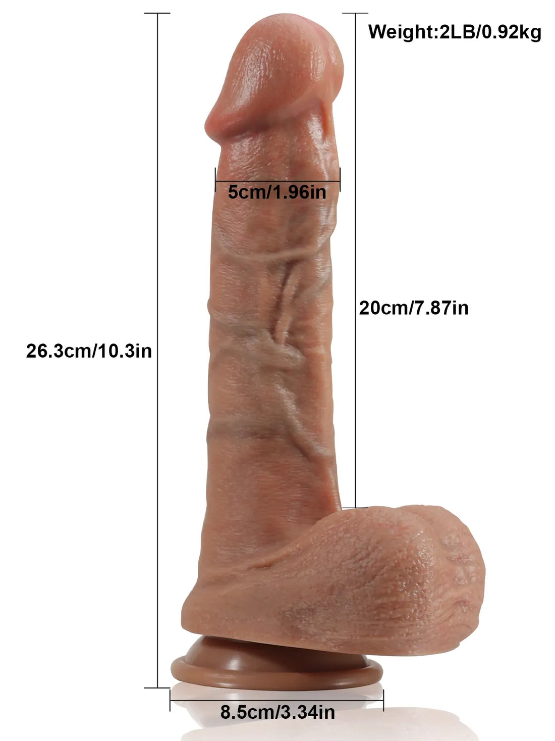 Eduard - Realistische Siliconen Dildo Met Balzak - 26.3 cm