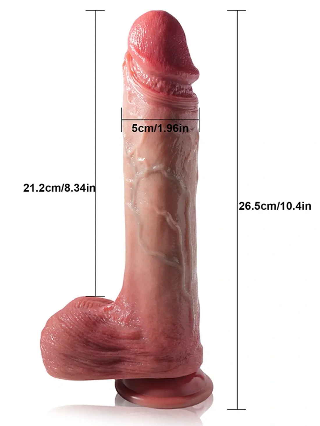 Edwin - Stotende Dildo Met Uitgesproken Aders - 26,5 cm