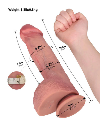 Elos - Vibrerende Stotende Dildo met Dual Density en Gedefinieerde Eikel - 27 cm