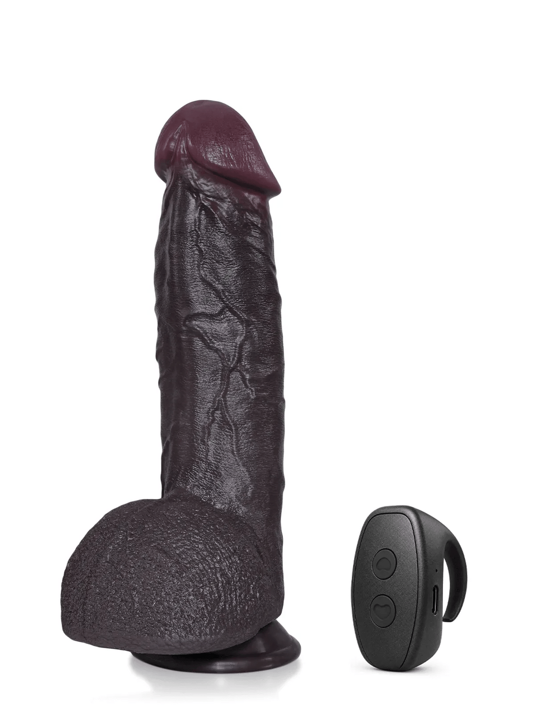 Elos - Zwarte Stotende Dildo met 9 Standen en Grote Eikel - 27 cm