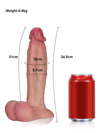 Elrond - Realistische Dildo met Uitgesproken Dorsale Richel en Vac-U-Lock - 24,5 cm