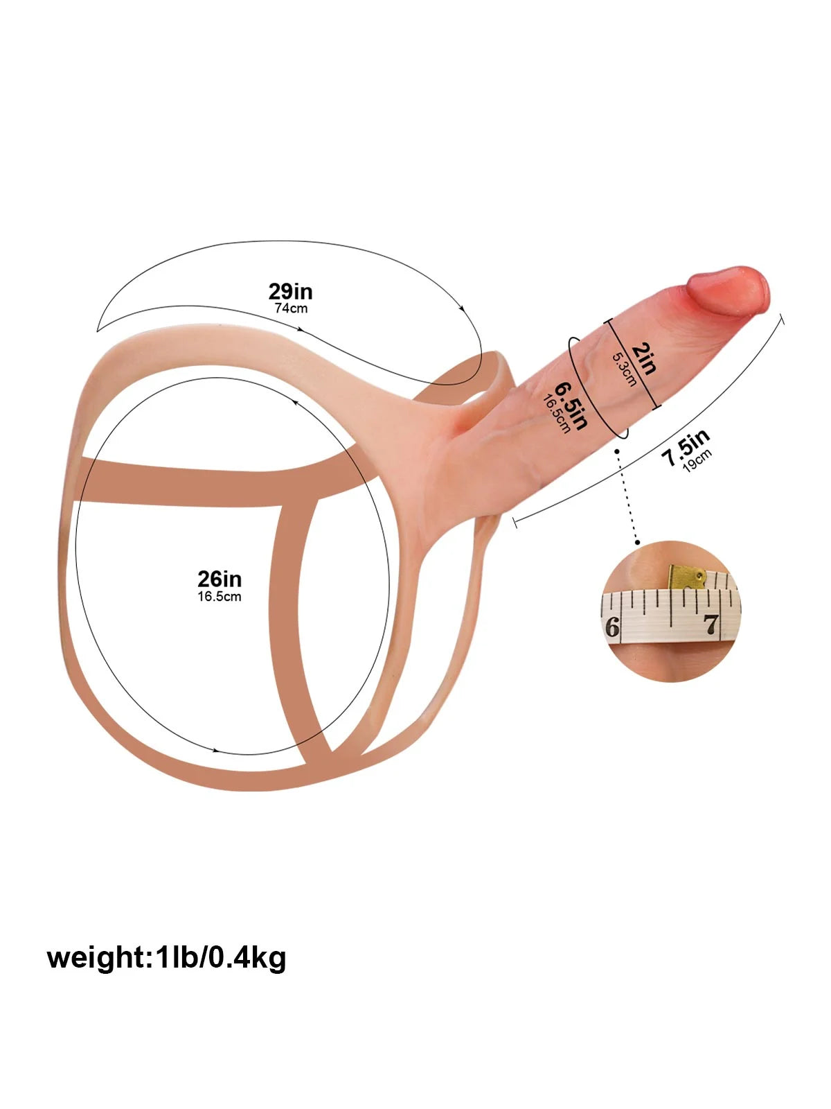 Emberfall - Holle Voorbinddildo (Strap-On) met Verlengend Effect - 19 cm