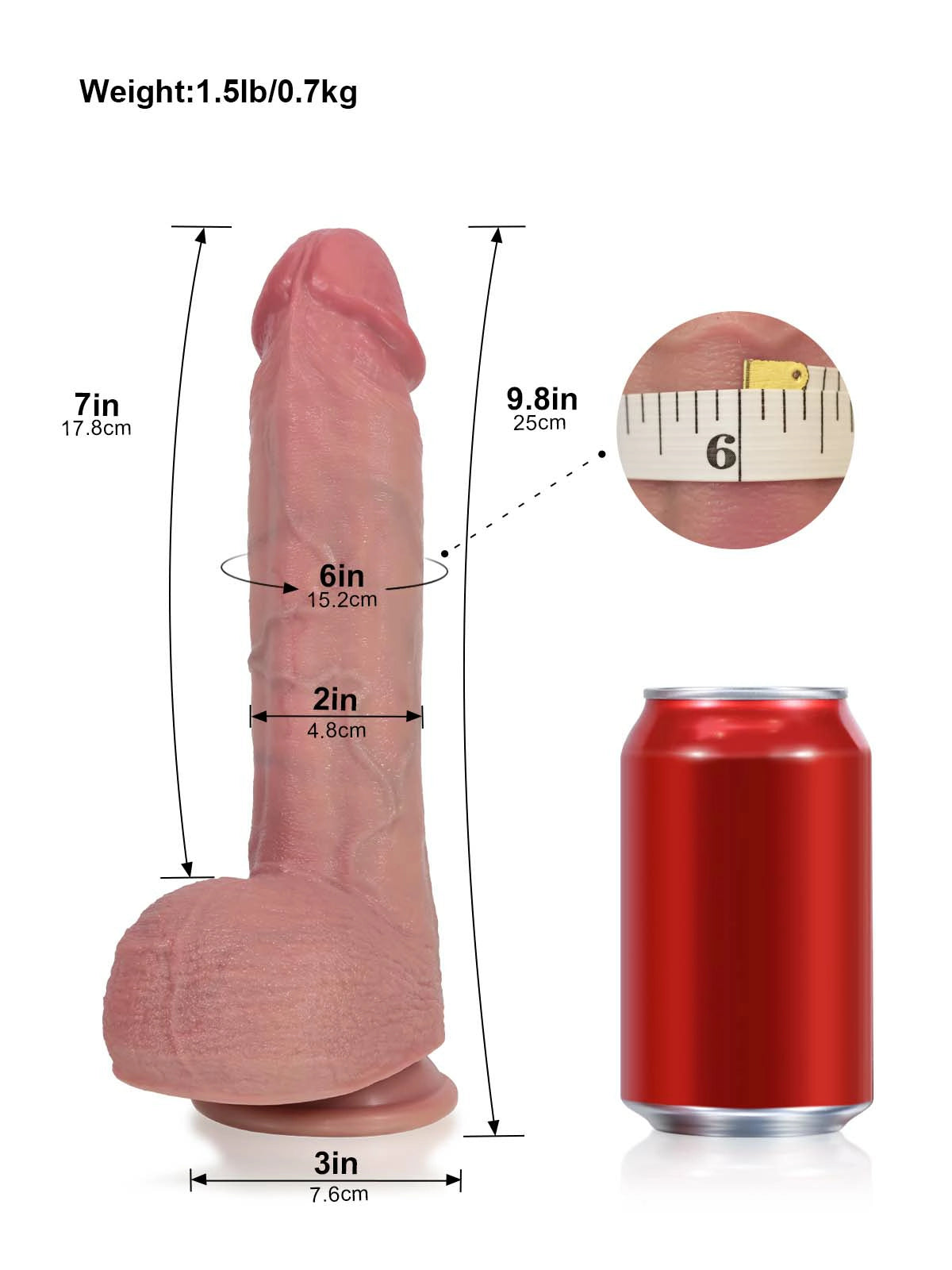 Eran - Vibrerende Stotende Dildo met Prominente Ruggenkam en Aders - 25 cm