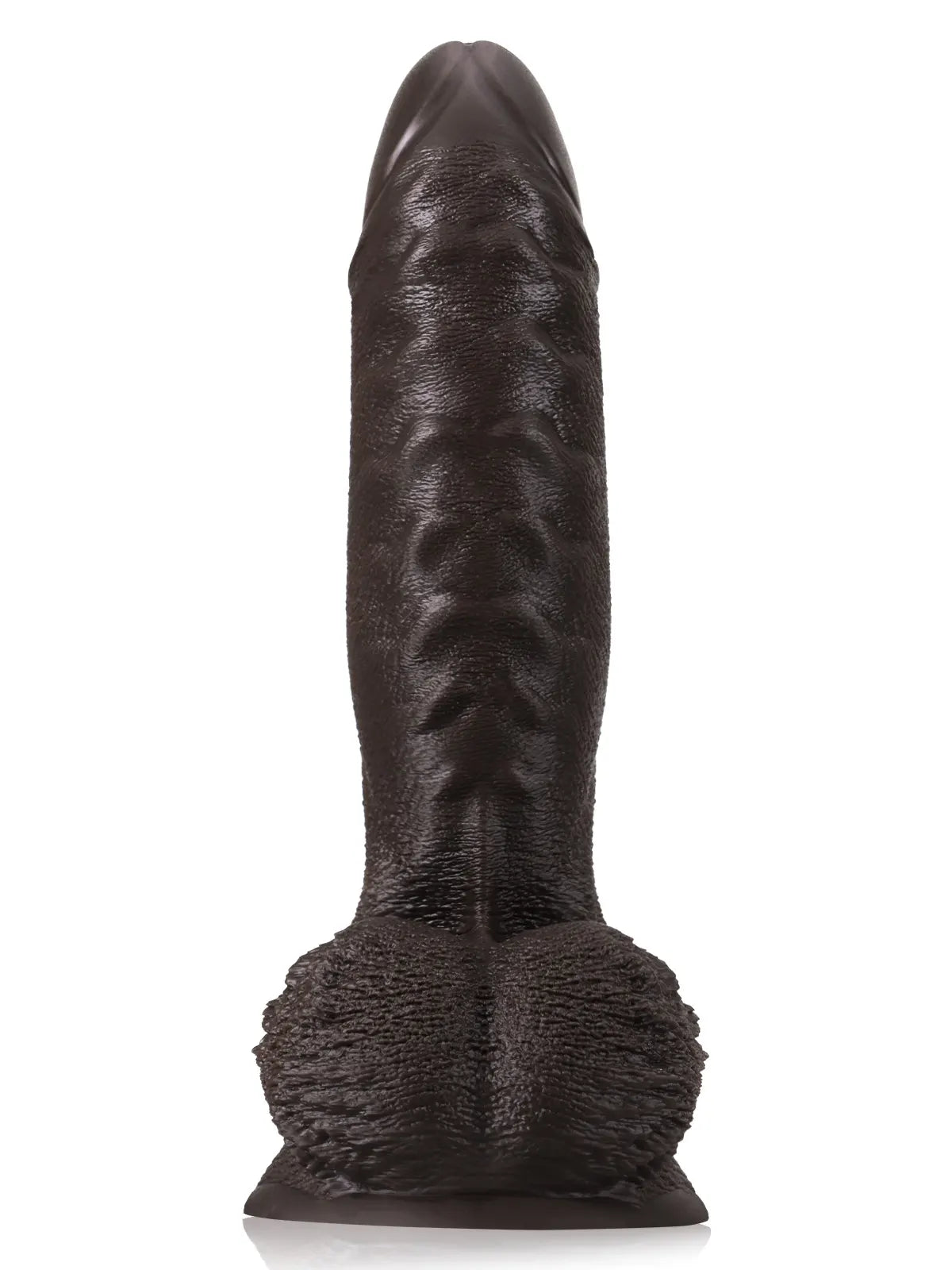 Grote Zwarte Dildo met Masserende Structuur